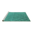 thumbnail image 2 of Ahgly Company Machine Washable Indoor Square Oriental Turquoise Blue Industrial Area Rugs, 7' Square, 2 of 4