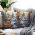 thumbnail image 2 of Waterproof Throw Pillow Covers Set of 2, 26x26 Inch Autumn Deer Decorative Pillowcases Outdoor Pillow Slip Cushion Covers Set for Couch Tent Farmhouse Elk River, 2 of 7