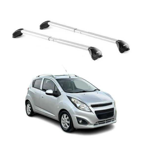 OMAC Roof Rack Cross Bars Luggage Carrier for Chevrolet Spark 2013-2015 Alu Silver