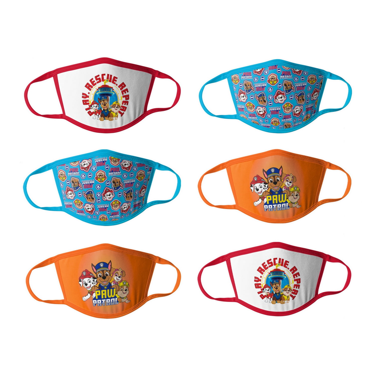 Paw Patrol Boys Kids Face Masks - 6pk