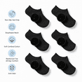 thumbnail image 5 of Men’s Invisible No Show Socks 6-Pack– Breathable Cotton Low Cut Socks with Non-Slip Heel Grip, Moisture-Wicking, 5 of 6