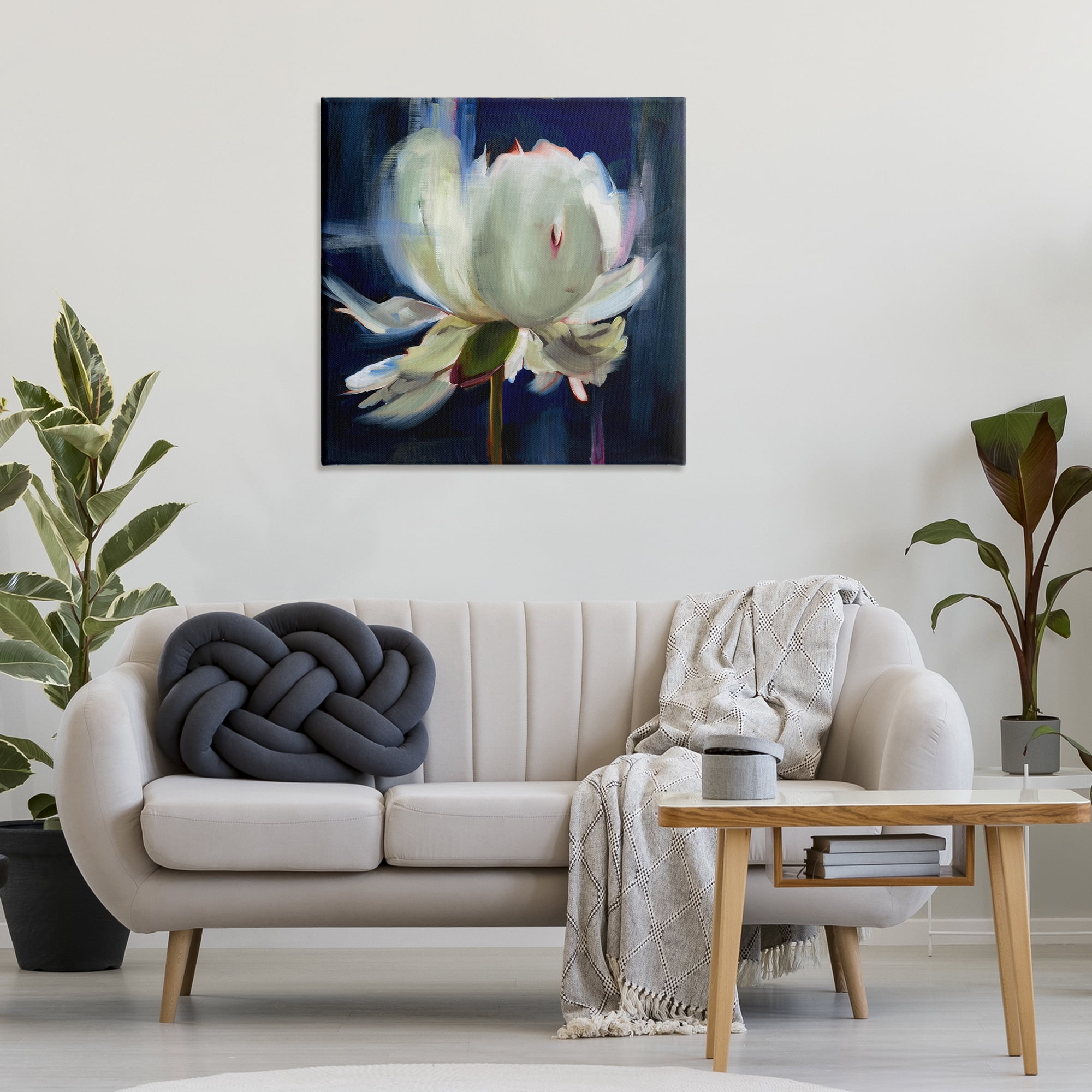 Stupell Industries Abstract Painted Flower Botanical & Floral Painting Gallery Wrapped Canvas Art Print Wall Art, 30 x 30