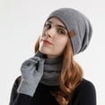 thumbnail image 5 of Unisex Winter Plush Soft Knit Warm Hat Scarf Gloves Set Ear Bib Winter Set with Long Scarf Long Knit Cap Gloves Wrap Warmly Around Neck Scarf a Hat Gloves, 5 of 5