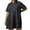 Dark Gray, variant on Diufon Plus Size Summer Dresses for Women Solid Color Button Dress Lapel Short Sleeve Mini Dress