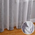 thumbnail image 4 of Coolmee Sheer Curtains for Living Room Bedroom,  Grommet Voile Drapes, Stripe Farmhouse Curtains Faux Linen Window Treatments, Purple, 52"X54", 2 Panels, 4 of 7
