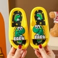 thumbnail image 3 of Gyexs Kids Dinosaur Slides Sandals 12.5 Boys Girls Toddlers Cloud Shower Slippers Cute Cartoon Open Toe Cushioned Outside Slippers Yellow, 3 of 3