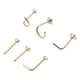thumbnail image 3 of 6 piercings nasales de acero inoxidable decorados con circonitas (dorados), 3 of 7