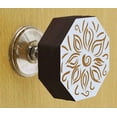 thumbnail image 2 of IBA Indianbeautifulart White Engraved Knobs Pack of 10 Wooden Wardrobe Door Knobs Drawer Pull, 2 of 3