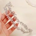thumbnail image 5 of MIALLO Bridal Hair Vine Silver Double Row Marquise Rhinestones Bendable Headband Women Wedding Tiara Party Decoration, 5 of 7
