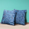thumbnail image 5 of Leaves Indoor/Outdoor Pillow in Blue White 18x18, 5 of 5