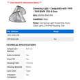 thumbnail image 2 of Cornering Light - Compatible with 1999 - 2000 BMW 328i 4-Door, 2 of 2