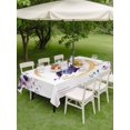 thumbnail image 4 of Outdoor Tablecloth with Umbrella Hole for Patio/Picnic/Party/Camping, Purple Butterflies Flowers Waterproof Table Cloth Rectangle Table Cover Washable, Spring Watercolor Botanical (60"x 84"), 4 of 9