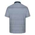 thumbnail image 4 of Avirosel Men's Summer Breathable Short Sleeve Shirt Striped Color Block Casual Polo with 3 Buttons for Outdoor Sports and Daily Wear Navy, 4 of 5