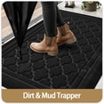 thumbnail image 4 of PABUBE Outdoor Doormat, Weatherproof Low Profile Outdoor Mat,Heavy Duty Non-Slip Welcome Mat, Dirt Trapper Washable Entry Rug for Front Doors Entryway,47"X71",Black, 4 of 10