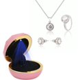 thumbnail image 1 of Velvet Necklace Pendant Box,Lighted Rings Box Elegant Style Eco Friendly Safe Romantic Ambience Engagement Ring Box for Proposal Engagement Wedding Anniversary Birthday Valentine's Day(Pink), 1 of 8
