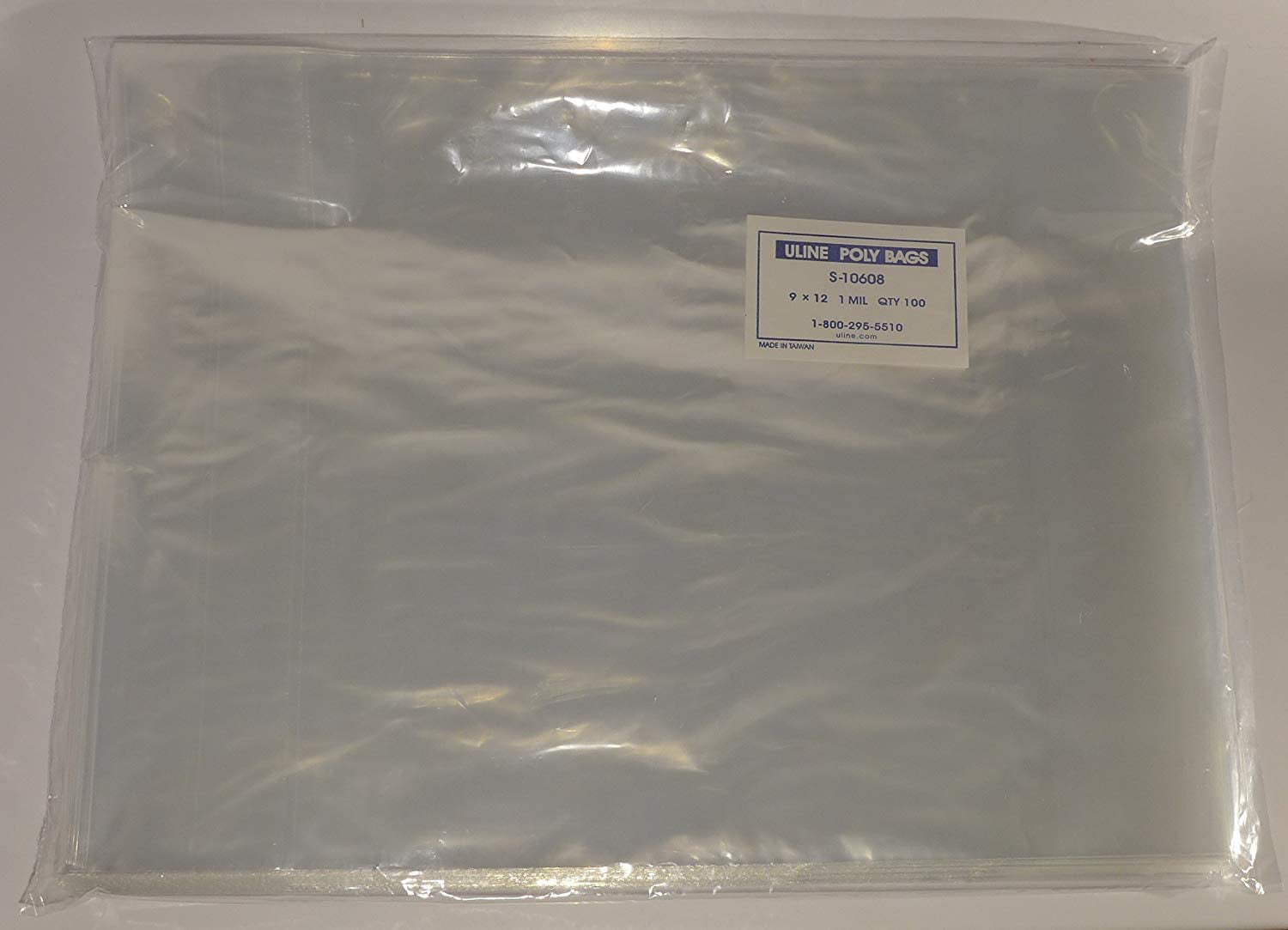 Flat Clear 9 x 12 Open Poly Bags ~ package of 100 1 Mil uline