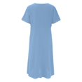 thumbnail image 5 of Vestido informal de mujer, de manga corta, cuello redondo, holgado y con bolsillos, en color liso., 5 of 5