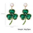 thumbnail image 2 of Fiaya Women Glitter Statement Shamrock Earrings, Vintage Fancy Cluster Crystal Drop Dangle Earrings, Fashion Jewelry Gift for Women (Army Green), 2 of 8