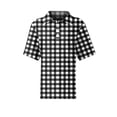 thumbnail image 6 of Plaid Polo Shirts for Women Waffle Button Collared Summer Short Sleeve Tops Lightweight Work Golf Shirt Womens Blouses Black M, 6 of 8