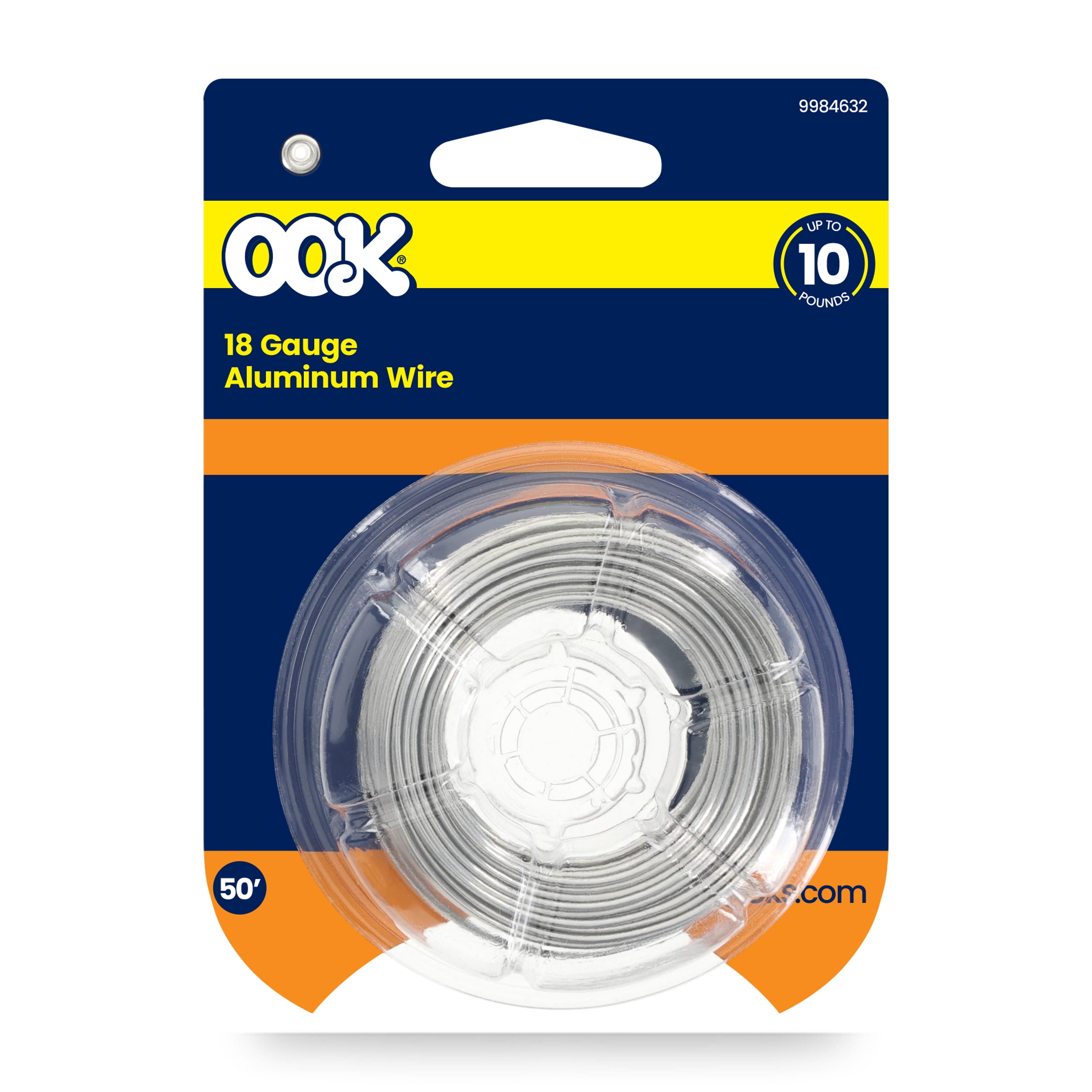 (3 pack) Ook Aluminum Hobby Wire, 50 ft, 10 lbs 18 Gauge Wire, Silver