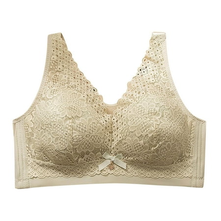 Sports Bras for Women Plus Size Full Figure Minimizer No Wire Plus Size Push Up Beauty Lace Padded Full Coverage Bra Green 36C
