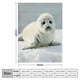 thumbnail image 4 of Orinice  White Seal Sherpa Blanket Cute Animal Throw Blanket Super Soft Fuzzy Blanket Thick Warm Fleece Blankets for Couch Bed 50x60in, 4 of 6