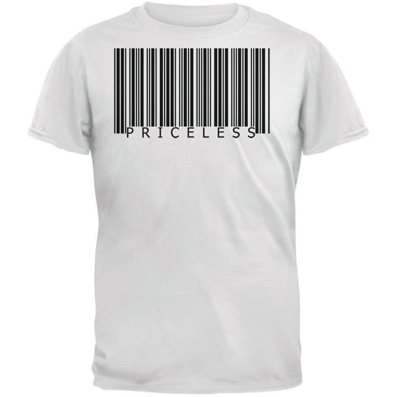 Priceless Barcode White Adult T-Shirt - Small