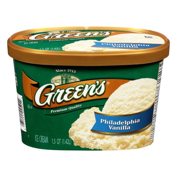 GREENS Philadelphia Vanilla Ice Cream 1.5 QT TUB