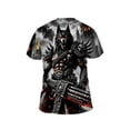 thumbnail image 3 of Men'S Gothic Viking T-Shirt Designed with a Full-Body Flame Armor Motif, Showcasing Prints of a Wolf Head And Wolf Pc. It Has a Round Neckline And Short Sleeves, Is Machine Washable, Plus Size, 3 of 6