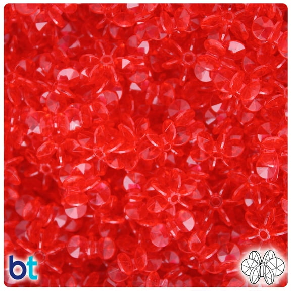 BeadTin Ruby Transparent 12mm SunBurst Craft Beads (450pcs)