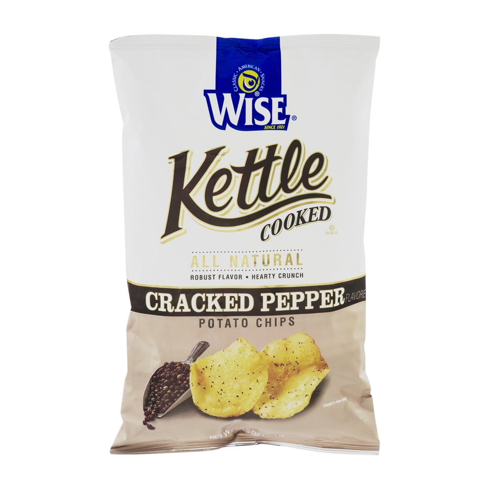 Wise Kettle Cooked Cracked Pepper Potato Chips, 5.75 Oz.
