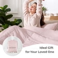 thumbnail image 4 of TechForma 100% Cotton Duvet Cover Set, Pink Double Layer Gauze Bed Set, 3 pcs Breathable & Crisp Soft Duvet Cover Set, Twin, 4 of 9