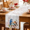 thumbnail image 5 of Birds Floral Table Runner 36 Inches Long Farmhouse Dress Scarves, Farmhouse Country Pink Flower Leaf Wood Grain Dining Tablerunner for Coffee Table/Kitchen Island/Party Décor, Small 13" x 36", 5 of 8