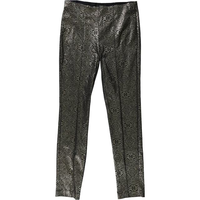 Alfani Womens Metallic Paisley Casual Pantalones, Metálico, 12P
