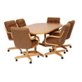 thumbnail image 6 of Caster Chair Company 7-Piece 42x[54/72] Caster Dining Set Wood Edge Laminate Table Top & Cocoa Chairs, 6 of 24