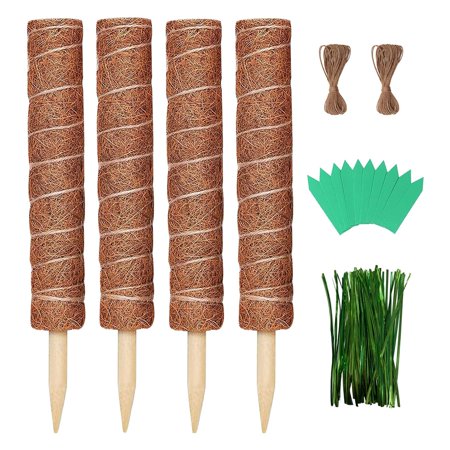 

Moss Pole for Climbing Plant 4 Pack 15.7 Inch Coir Pole for Plants Monstera Support Indoor Plants to Grow Upwards