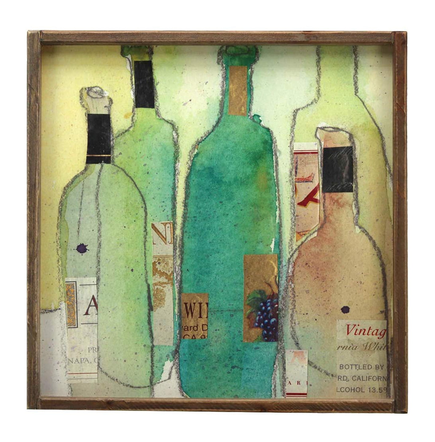 Parisloft Colorful Wine Bottles Printing Wall Hanging Decor|Wine Decor