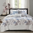 thumbnail image 2 of Madison Park Floral King Quilt Set for Adults with Decorative Pillows Blue, 2 of 5