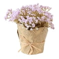 thumbnail image 1 of Ramo de flores artificiales de lavanda y gypsophila en maceta de periódico-01 Púrpura claro, 1 of 8