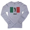 thumbnail image 1 of Mexico Olympic - Golf - Flag - Silhouette Men's Long Sleeve Grey T-Shirt, 1 of 2