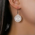 thumbnail image 6 of RSAMD Masonic Square and Compass Drop Earrings Freemason Symbolism Pendant Earring-Gold Color, 6 of 8