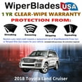 thumbnail image 2 of 2018 Toyota Land Cruiser Beam Wiper Blades Wipers w/1yr Warranty (Set of 3) w/Rear Wiper (WiperBladesUSA), 2 of 5