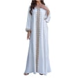 thumbnail image 2 of Amzcrzy Robes Musulmanes pour Femmes Robe en Polyester Mode Décontractée Imprimée Manches Longues Col en V Robe Cheville Robes Longues pour Femmes, 2 of 6