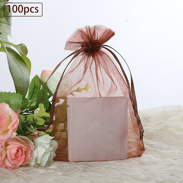 Liquidation de Rangement pour Textiles de Maison 100 Sacs Cadeaux et Cadeaux en Organza Colorés 9Cm X 12Cm, Rangement pour Textiles de Maison