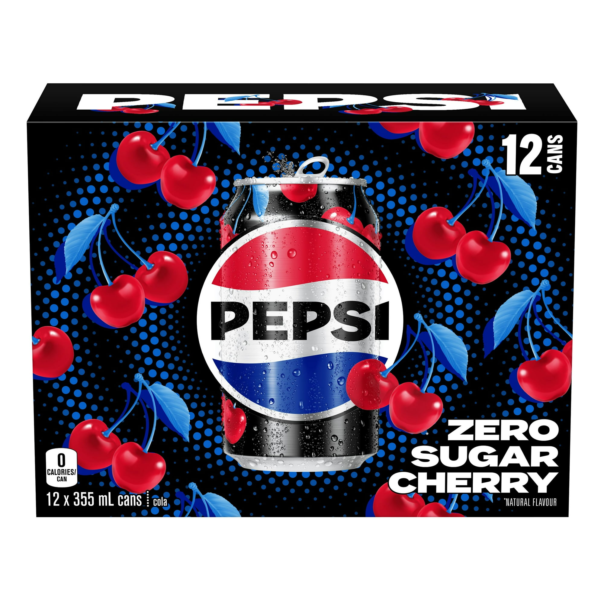 Pepsi Zero Sugar Cherry Cola 12 x 355 ml, Cans - Walmart.ca