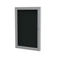 thumbnail image 2 of Ghent PA13630F-95 36 in. x 30 in. 1-Door Satin Aluminum Frame Enclosed Fabric Tackboard - Black, 2 of 2