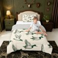 thumbnail image 4 of Manfei Green Billed Waterfowl Print Twin Comforter Sets,Rustic Mallard Duck Bedding Set,Light Gray Reversible,2-Piece,1 Comforter and 1 Pillowcase, 4 of 7