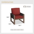thumbnail image 4 of COOS BAY Outdoor Patio Furniture, Cedar Patio Club Chair(Set of 2), Modern Solid Wood Chair Conversation Single Armchair with Cushion, Outdoor Sofa Set for Garden, Backyard, Red, 4 of 10