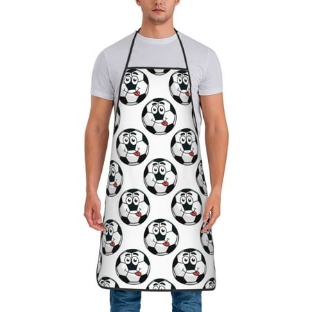 

Tideii Happy Football for Tie-up Apron Unisex Waterproof and Stain-Resistant Bib Apron for Kitchen Garden Painting
