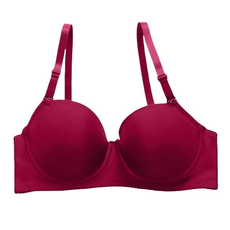Pavied Minimizer Bras Bralettes for Women Feelingirl Bra Lace Underwear Straps Back Double Buckle Thin Of Female Of Side Breasts Breathable Bra Seamless Bras Womens Bras Red L